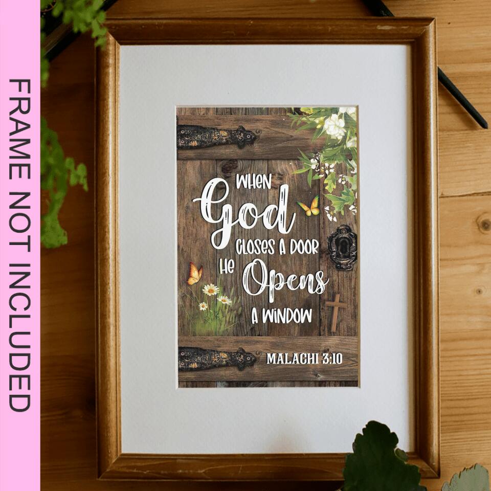 When God Closses A Door He Opens A Window Fine Art Print - Christian Wall Art Prints - Bible Verse Wall Art - Best Prints For Home - Ciaocustom