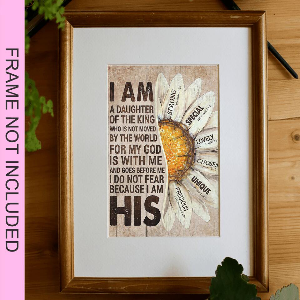 I Am A Daughter Of The King Fine Art Print - Christian Wall Art Prints - Bible Verse Wall Art - Best Prints For Home - Gift For Christian - Ciaocustom