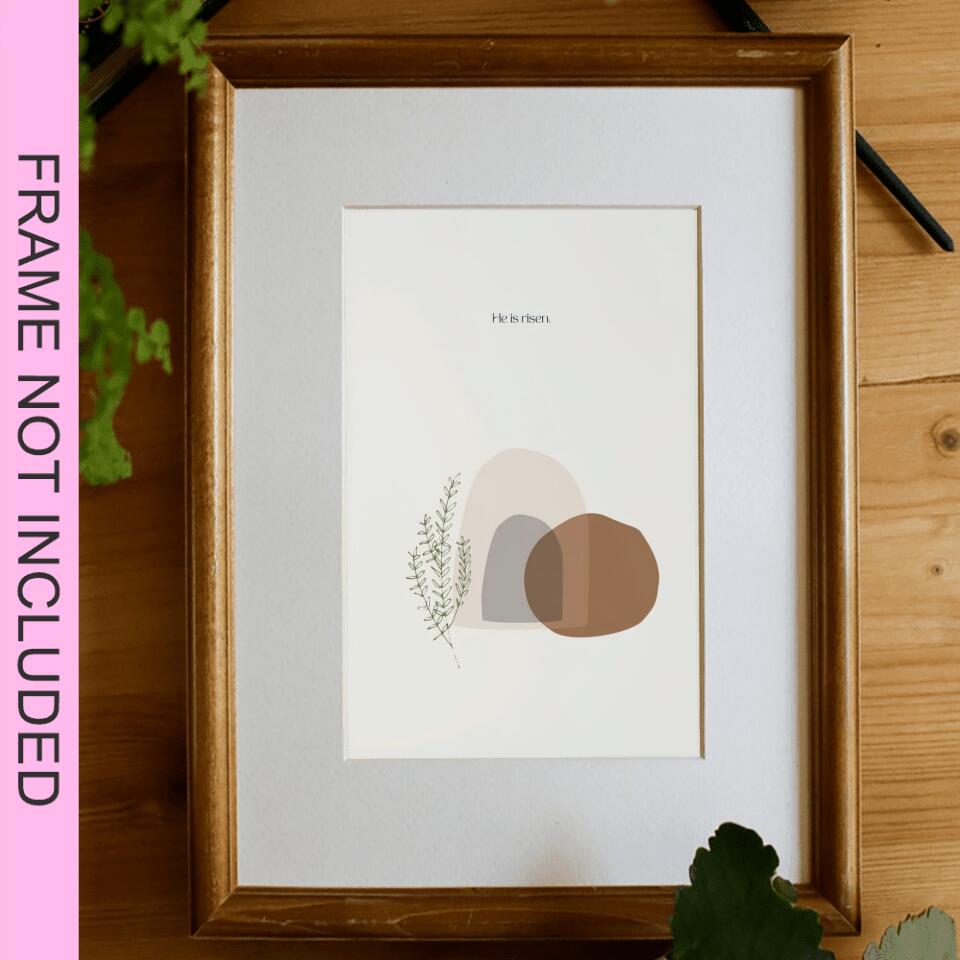 He Is Risen Fine Art Print - Christian Wall Art Prints - Bible Verse Wall Art - Best Prints For Home - Gift For Christian - Ciaocustom