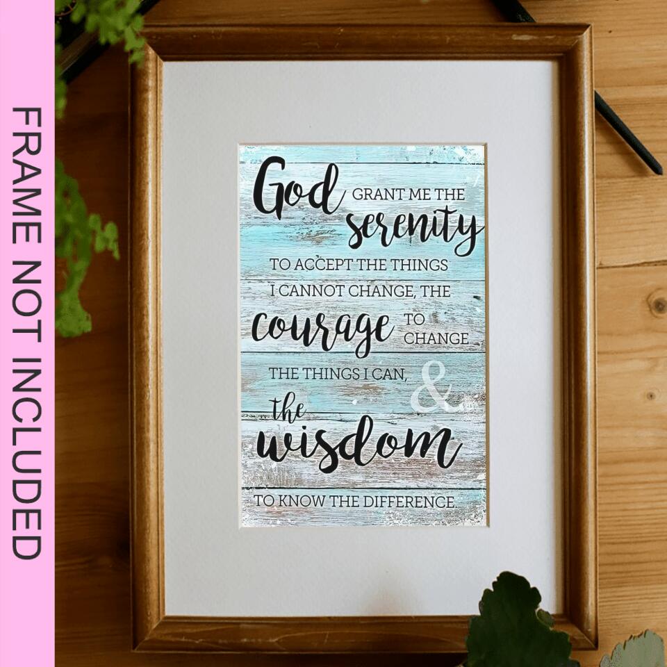 God Grant Me The Serenity Fine Art Print - Christian Wall Art Prints - Bible Verse Wall Art - Best Prints For Home - Gift For Christian - Ciaocustom
