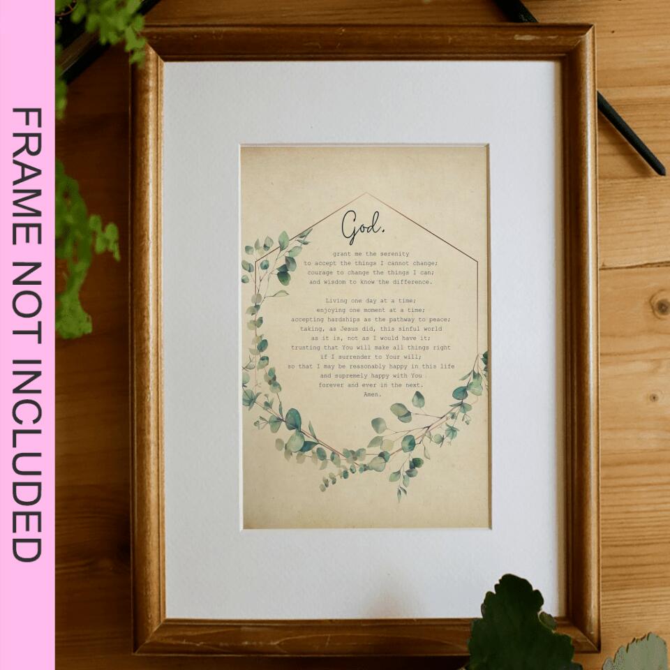 God 3 - Grant Me The Serenity Fine Art Print - Christian Wall Art Prints - Best Prints For Home - Gift For Christian - Ciaocustom
