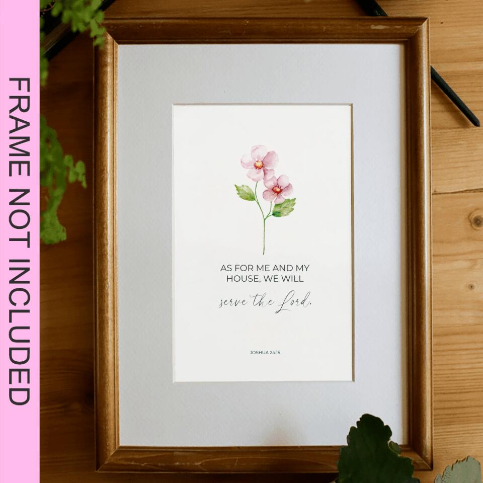 As For Me And My House Fine Art Print - Christian Wall Art Prints - Bible Verse Wall Art - Best Prints For Home - Gift For Christian - Ciaocustom