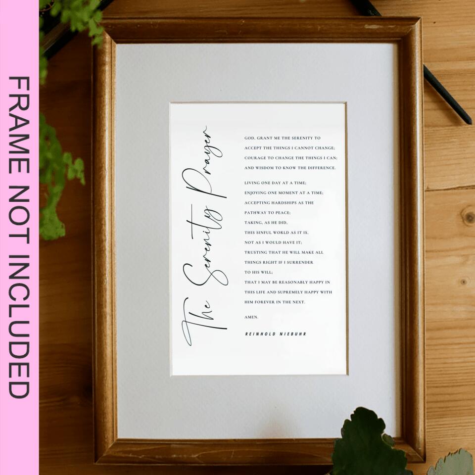 The Serenity Prayer Fine Art Print - Christian Wall Art Prints - Bible Verse Wall Art - Best Prints For Home - Gift For Christian - Ciaocustom