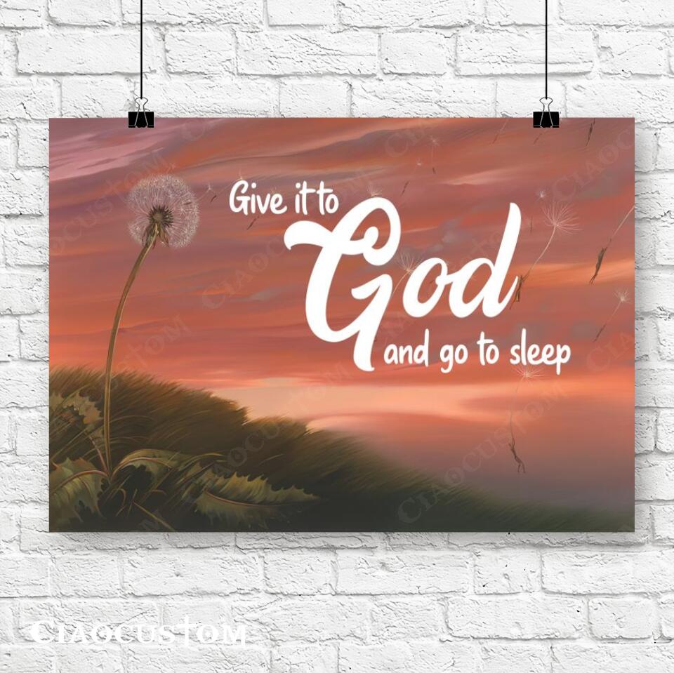 Give It To God & Go To Sleep - Canvas Wall Art - Christian Canvas Prints - Faith Canvas - Bible Verse Canvas - Ciaocustom
