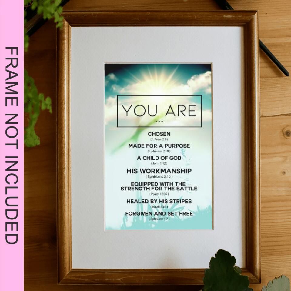 You Are Fine Art Print - Christian Wall Art Prints - Bible Verse Wall Art - Best Prints For Home - Ciaocustom