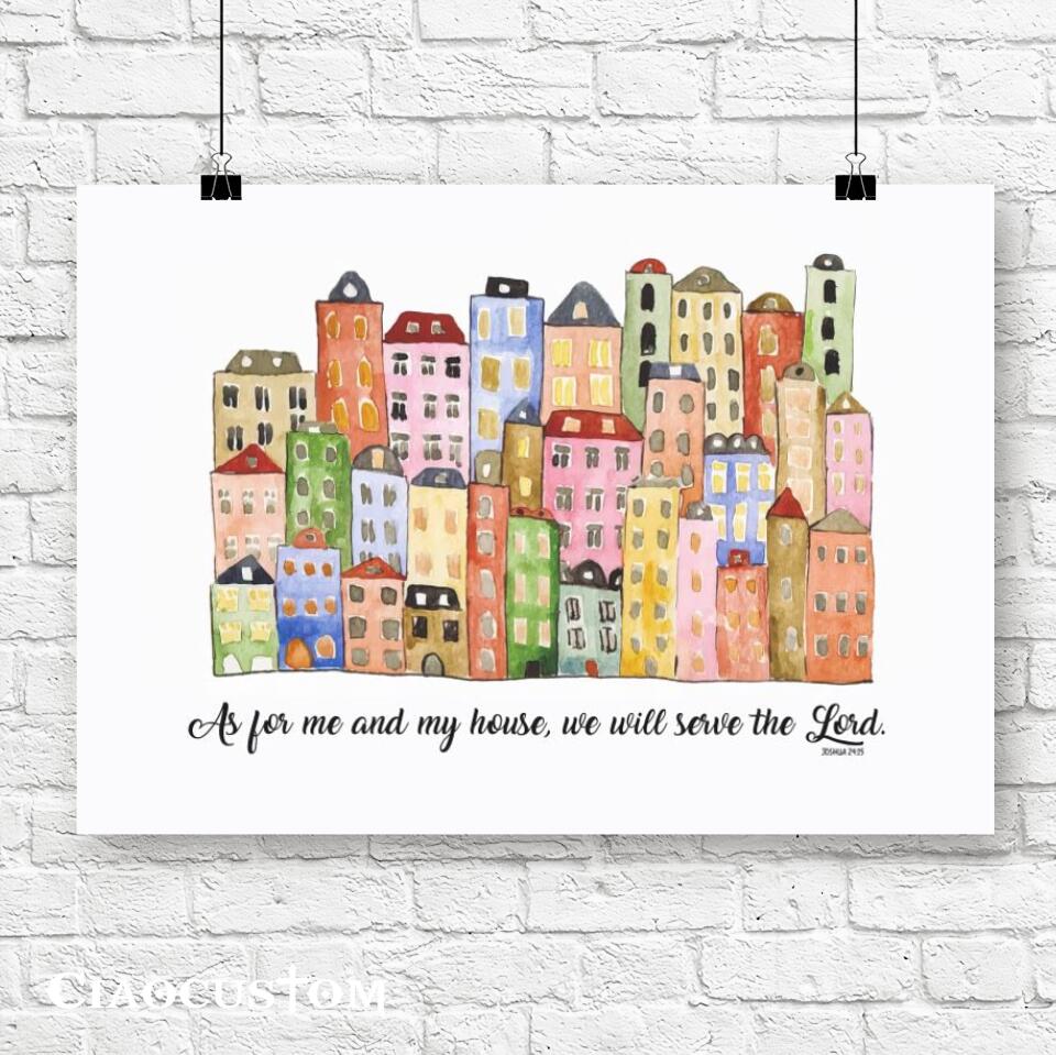 As For Me And My House - Jesus Canvas Wall Art - Bible Verse Canvas - Christian Canvas Wall Art - Ciaocustom
