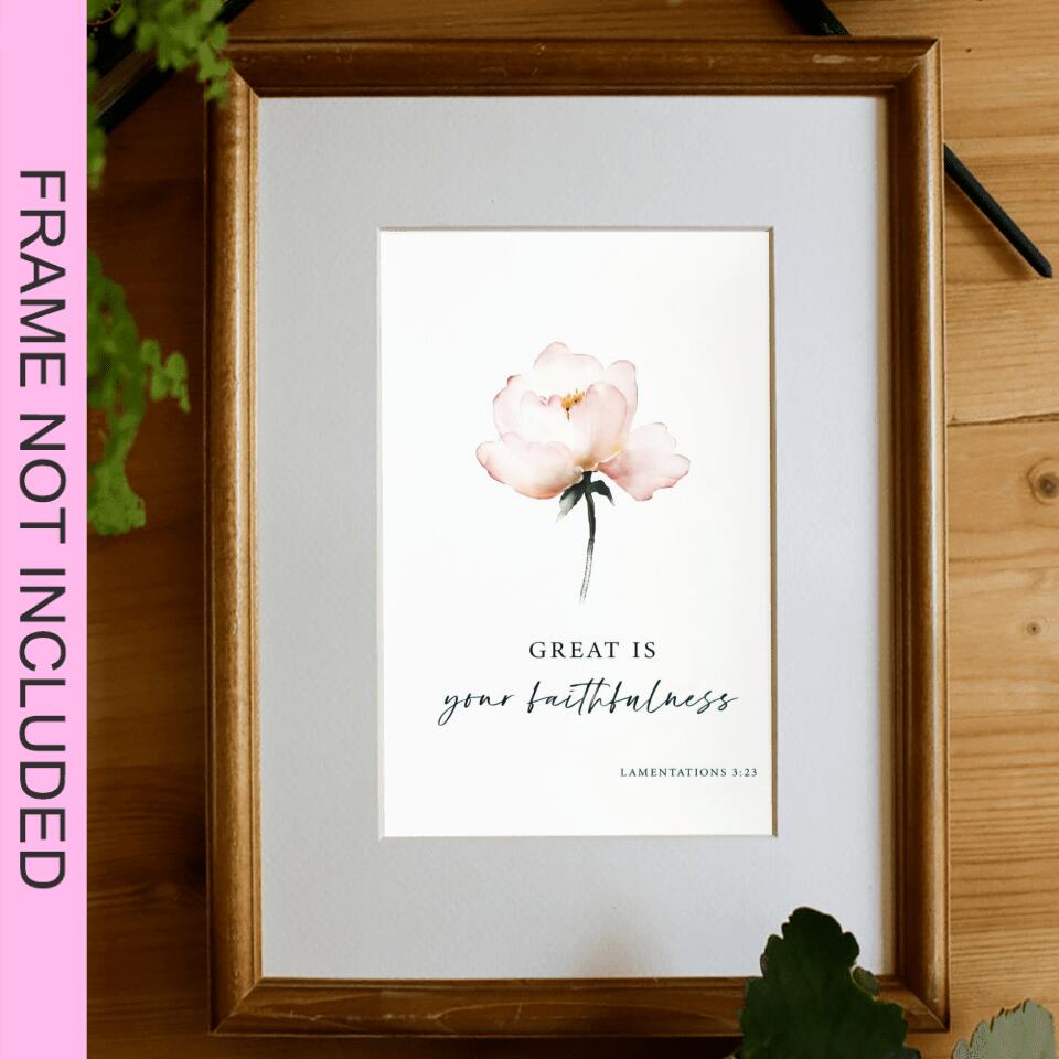 Great Is Your Faith Fulness - Christian Wall Art Prints - Bible Verse Wall Art - Best Prints For Home - Gift For Christian - Ciaocustom