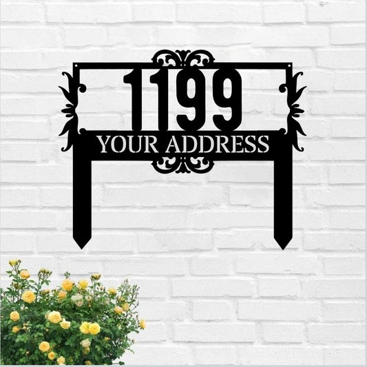Monogram Address Sign - Personalized Address Signs - Modern Address Sign For Yard - Address Plaque - Outdoor Metal Wall Art - Ciaocustom