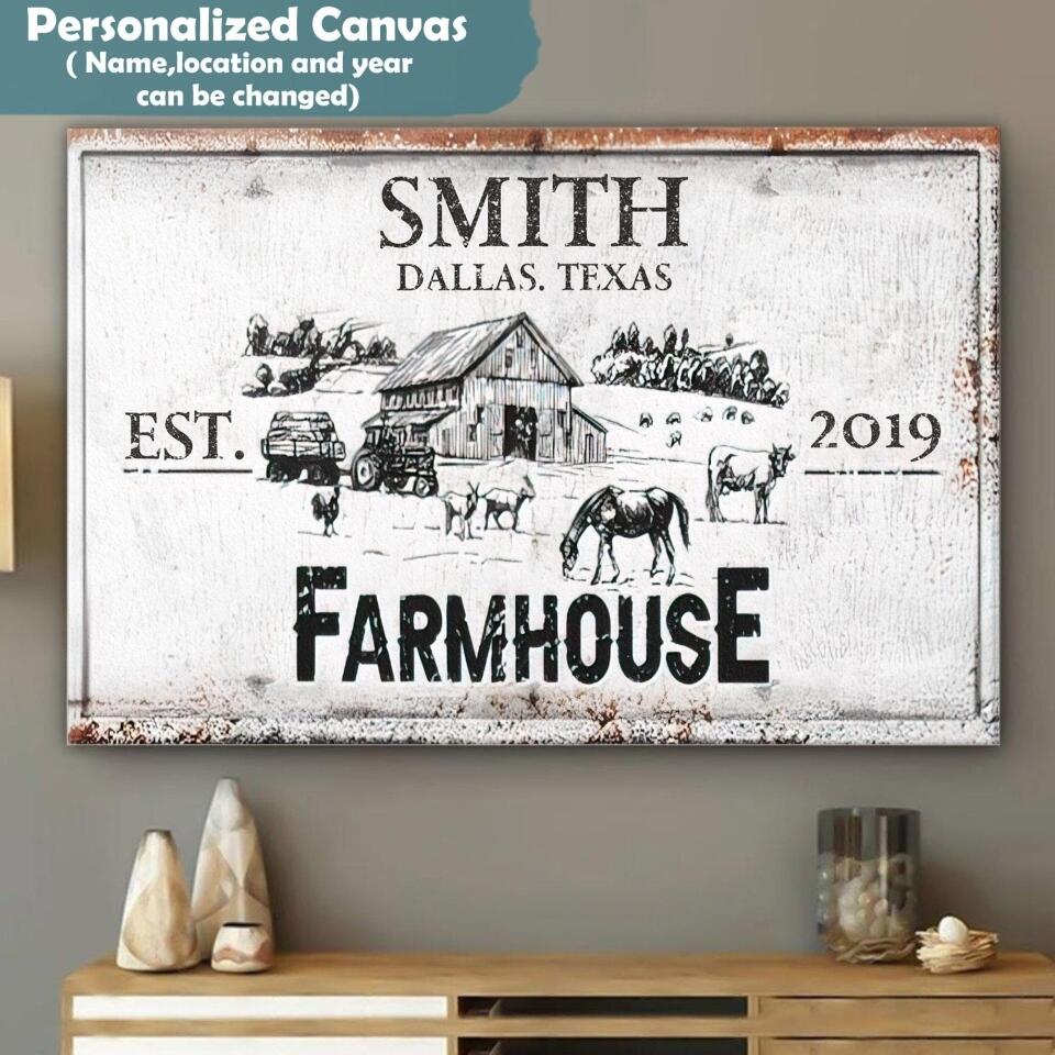 Farmhouse Personalized Canvas - Custom Farmhouse - Farmhouse Canvas De ...
