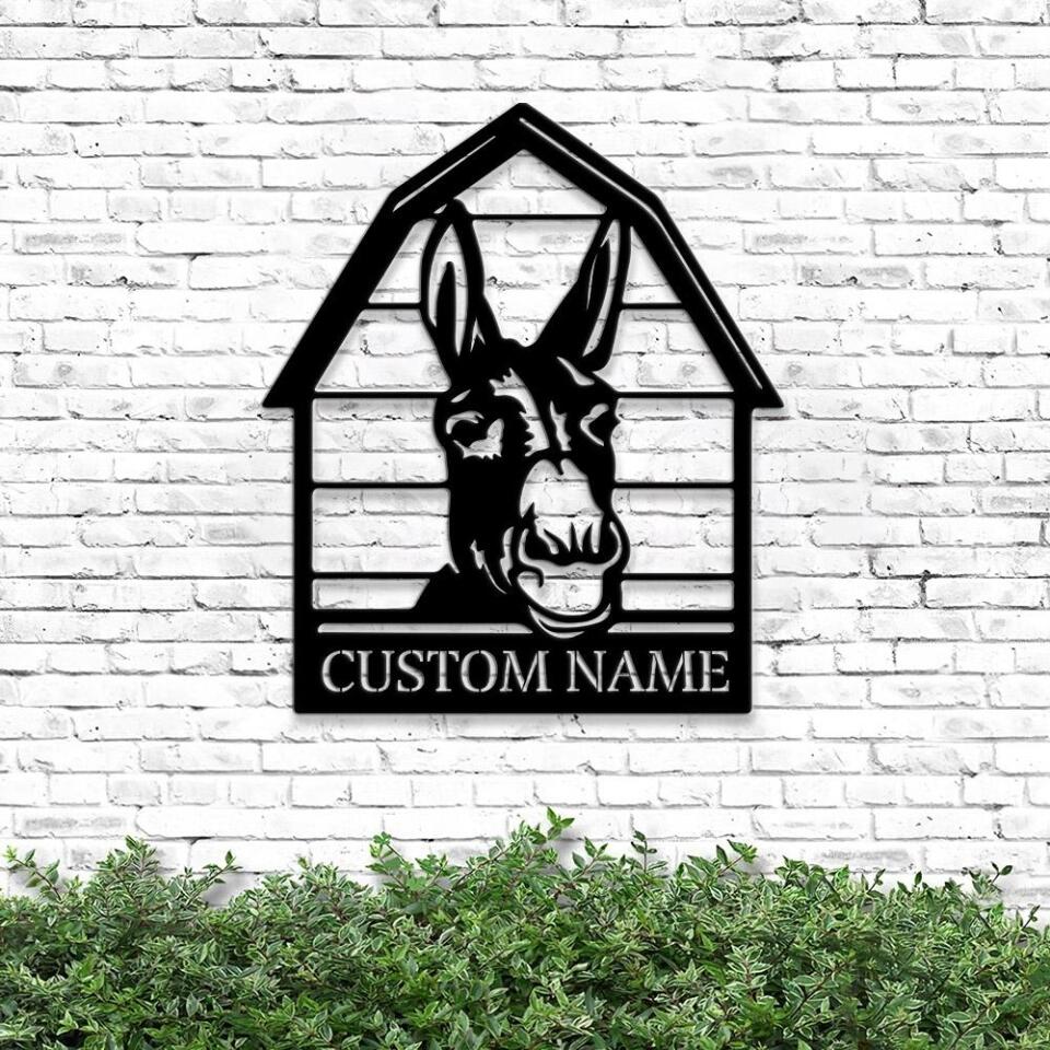 Personalized Donkey Metal Sign - Farm Animals Sign - Metal Sign For Farmer - Donkey Farmhouse Decor - Donkey Name Sign - Farmhouse Decor - Ciaocustom