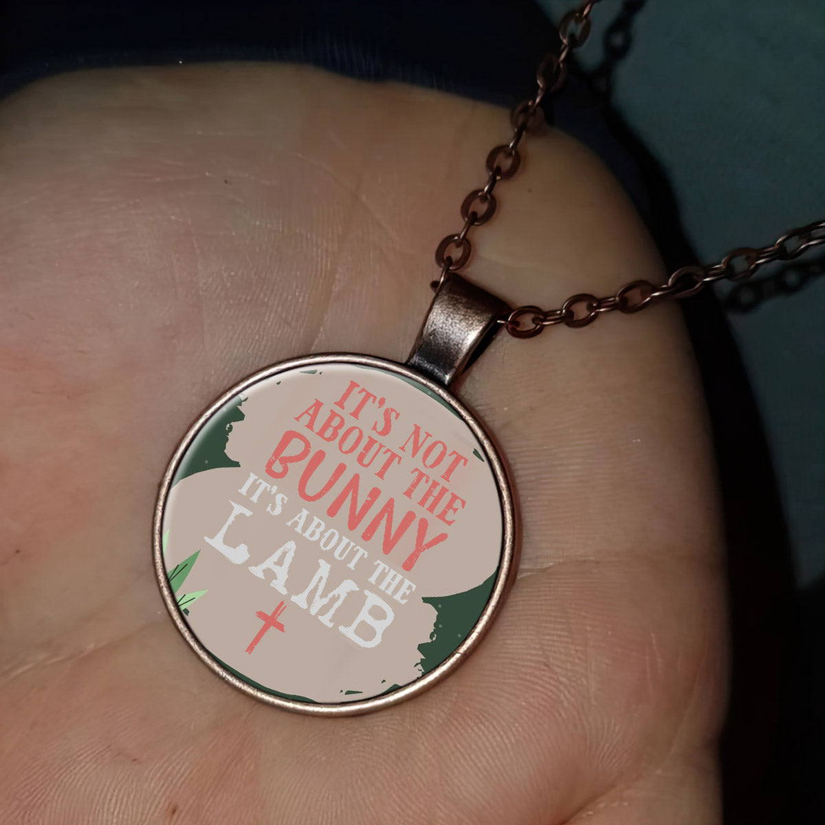 It's Not About The Bunny About Lamb - Religious Pendant - Jesus Necklace - Religious Necklace - Ciaocustom