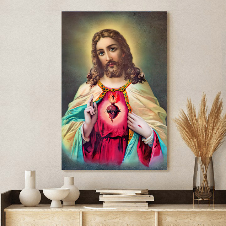 The Sacred Heart of Jesus Canvas - Ciaocustom