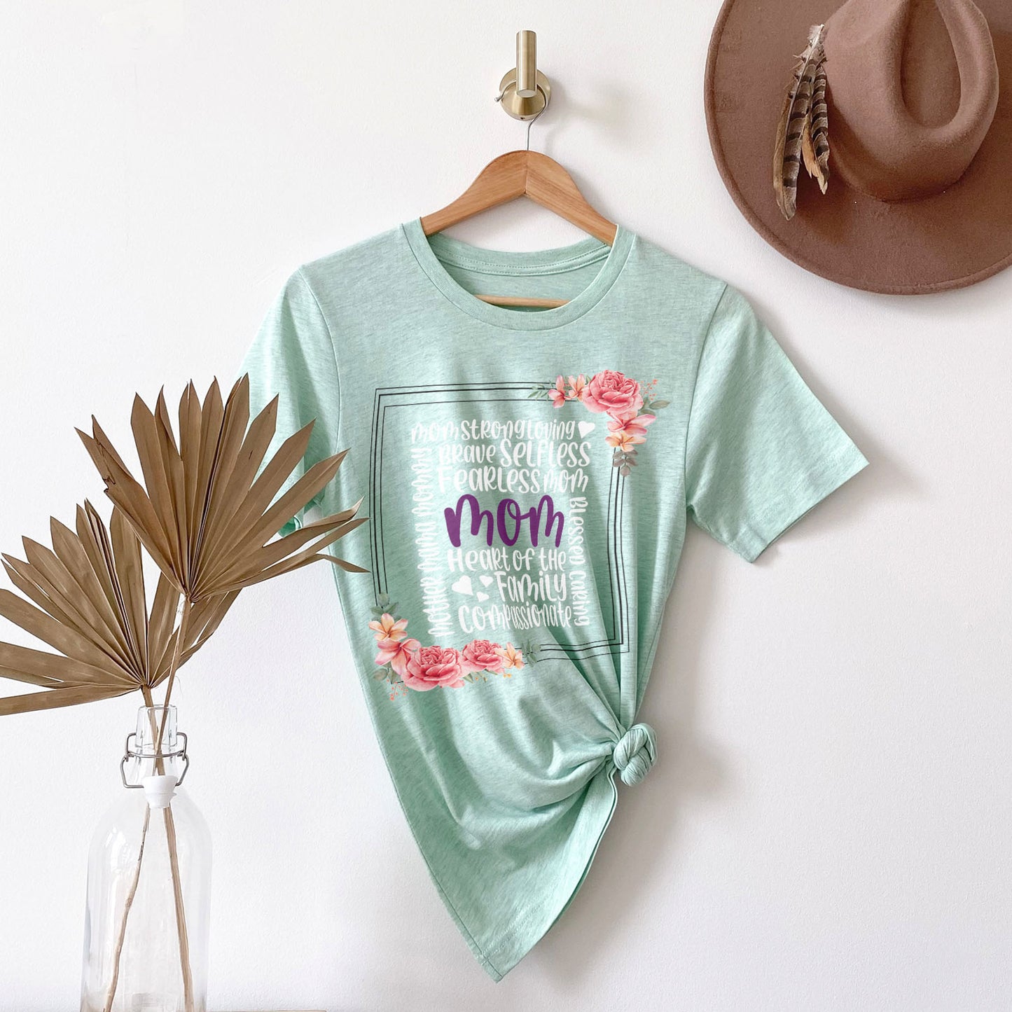 Mom Heart Of The Family Tee Shirts For Women - Christian Shirts for Women - Religious Tee Shirts