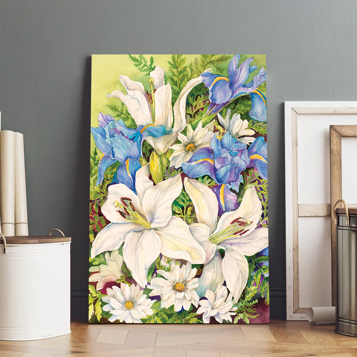 A Blue And White Mix Canvas Art - Easter Wall Art - Easter Vertical Canvas - Easter Gift