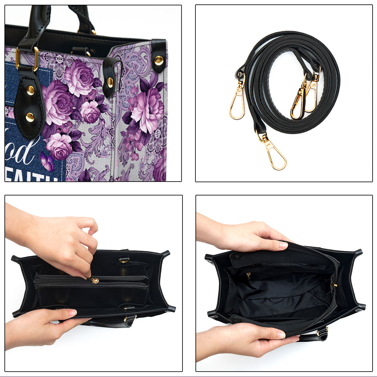 A Child Of God Leather Bag - Personalized Leather Bag With Handle for Christian Women