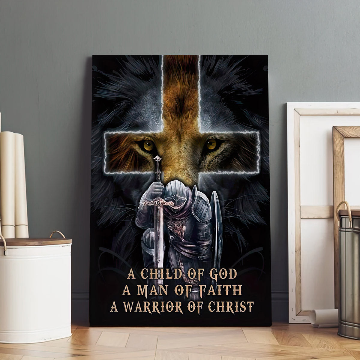 A Child Of God Man Faith Warrior Christ Canvas Christian Wall Art