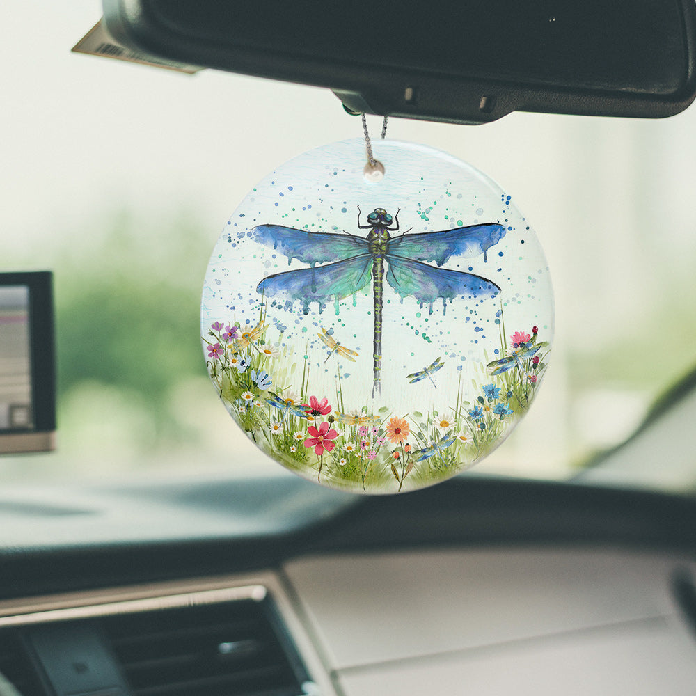 A Dragonfly Faith Circle Ornament - Christmas Ornament - Ciaocustom