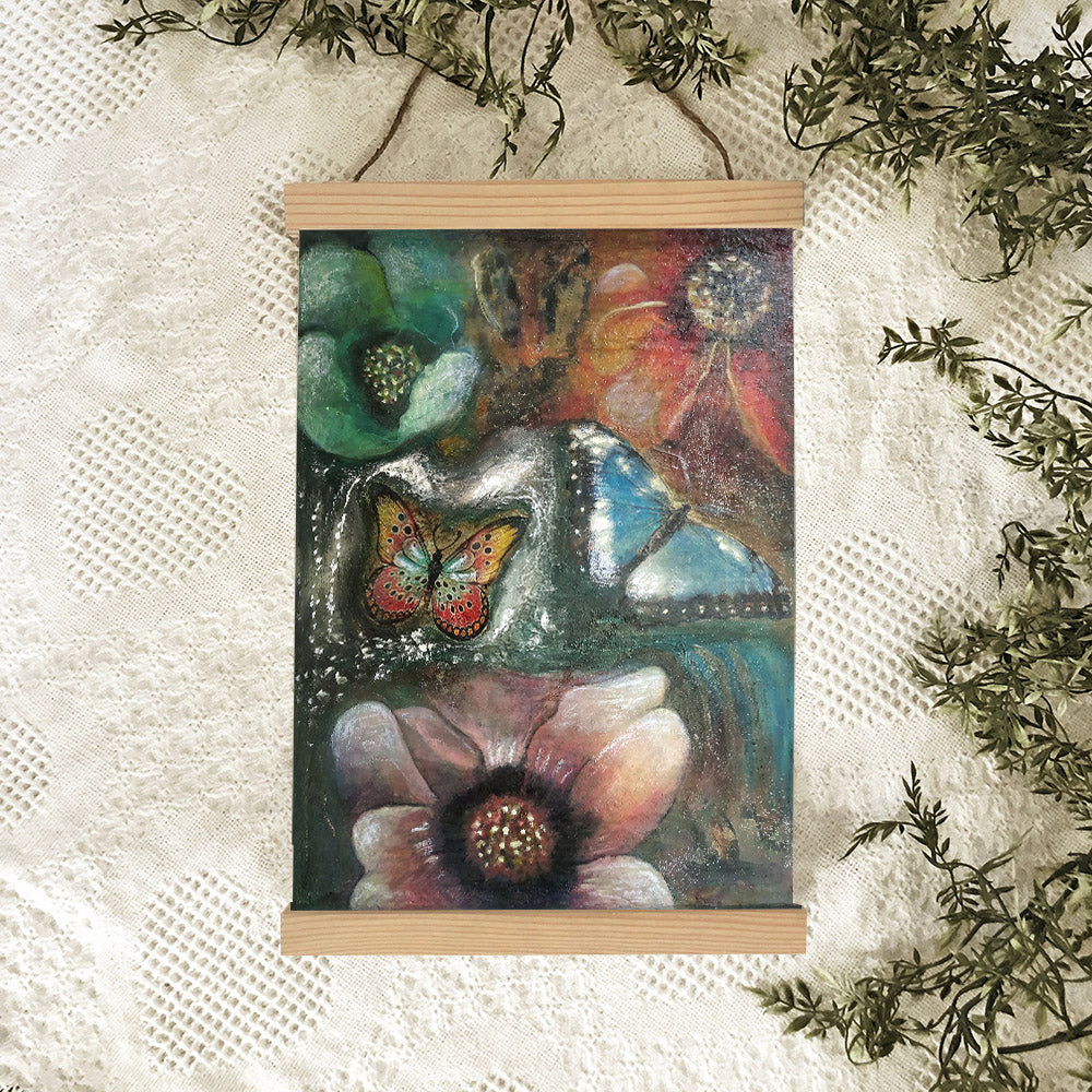 Abstract Original Painting Butterfly Mixed Media Hanging Canvas Wall Art - Canvas Wall Decor - Home Decor Living Room