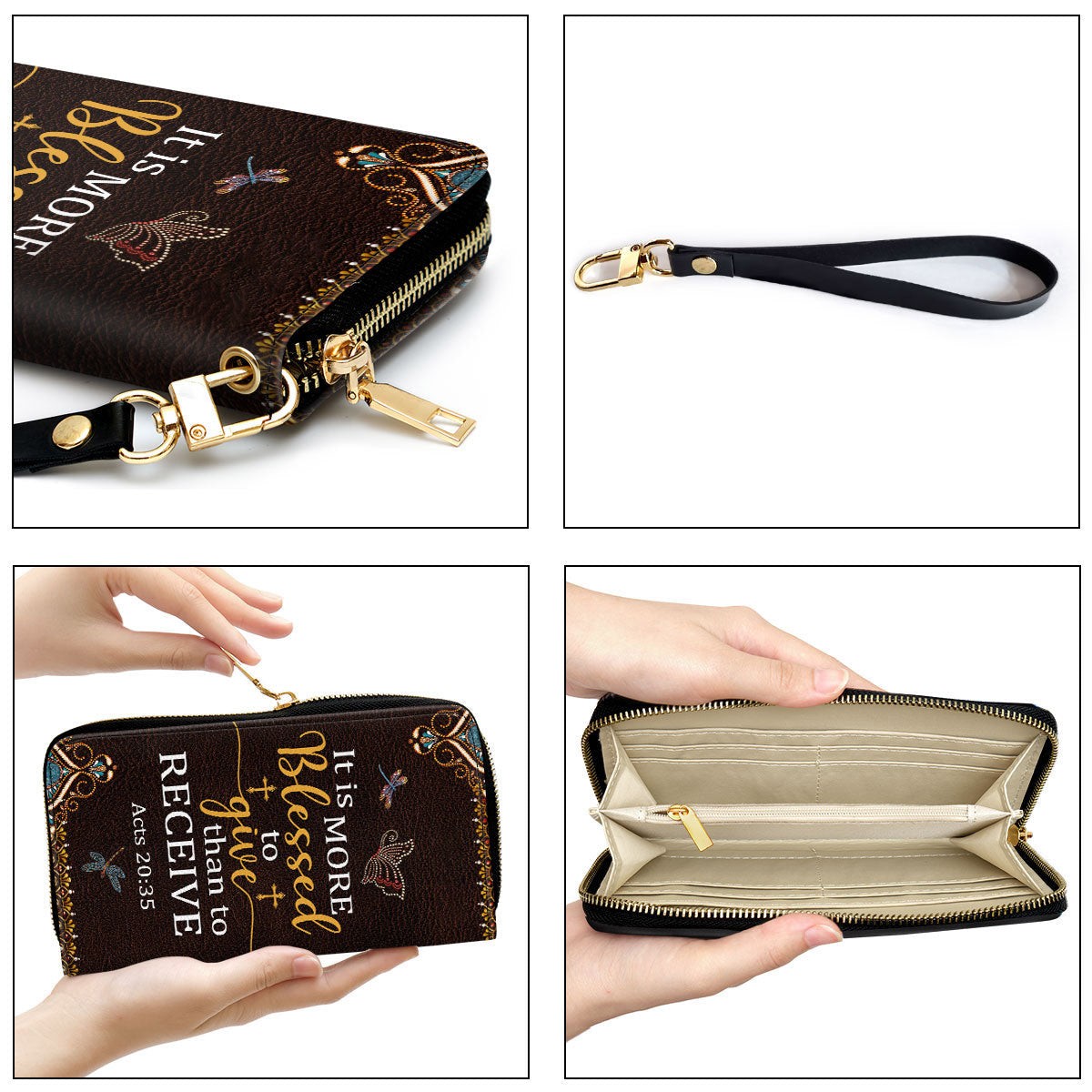Acts 2035 It Is More Blessed To Give Than To Receive Bible Verse Gifts For Religious Women Clutch Purse For Women - Personalized Name