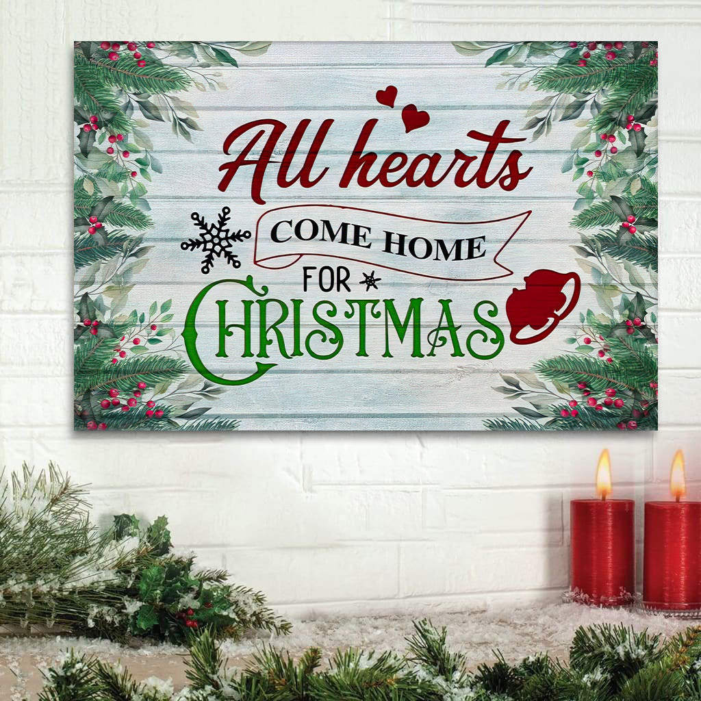 All Hearts Come Home For Christmas Christian Wall Art Canvas Print - Religious Canvas Painting