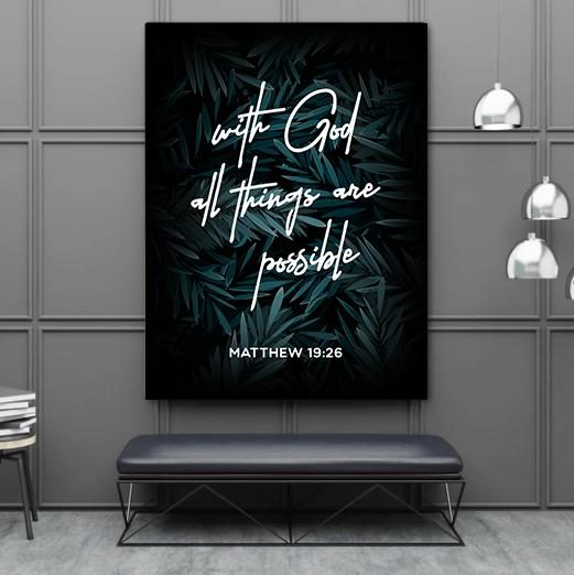 All Things Are Possible Canvas - Religious Canvas Art - Christian Canvas Wall Art - Ciaocustom
