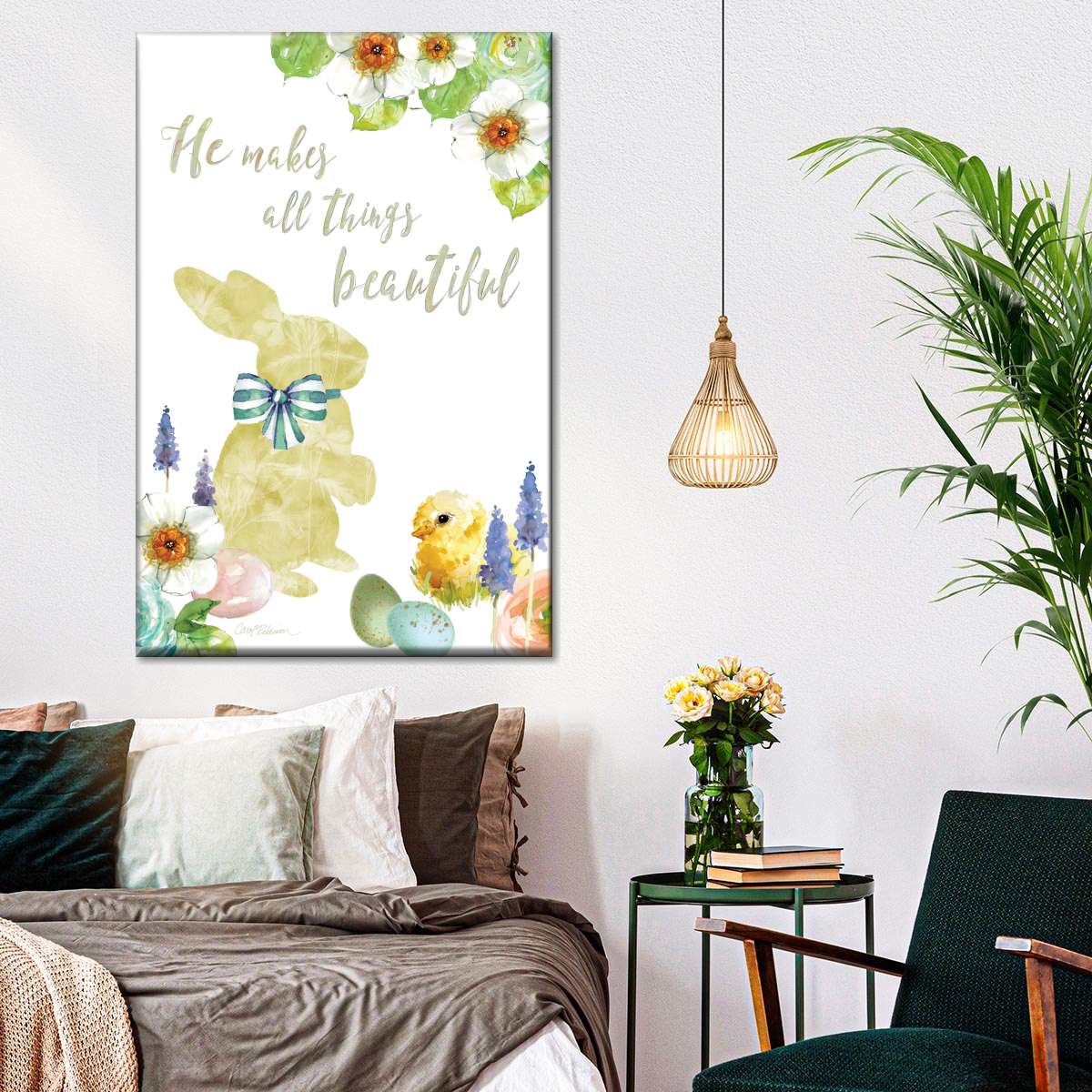 All Things Bunny Canvas Wall Art - Christian Wall Decor Art - Religious Wall Decor