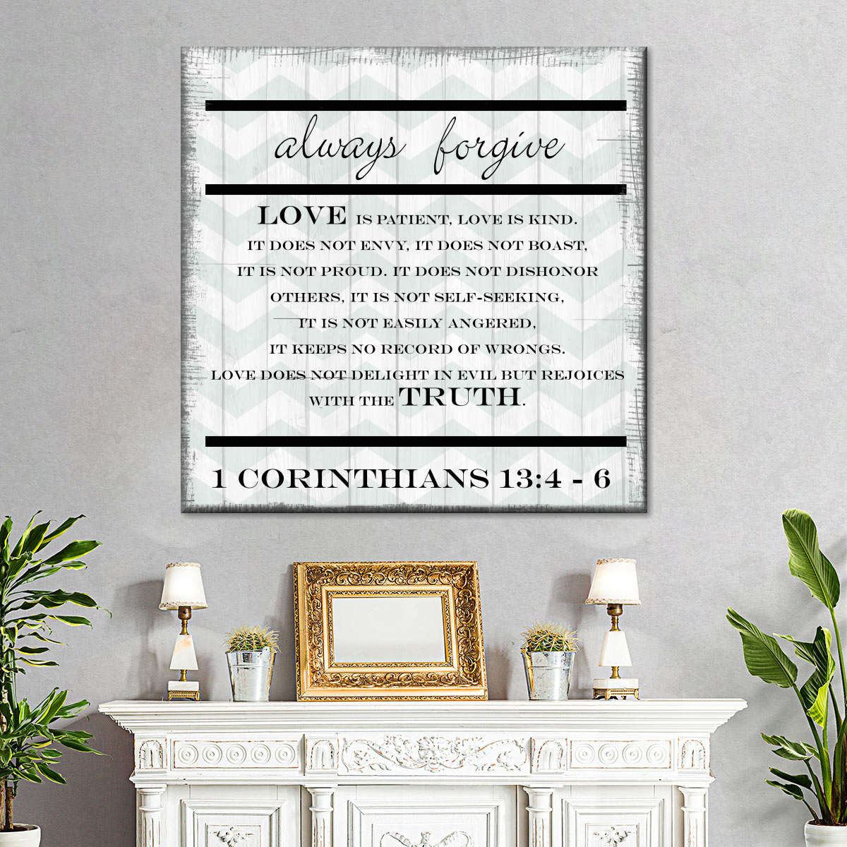 Always Forgive Square Canvas Wall Art - Bible Verse Wall Art Canvas - Religious Wall Hanging