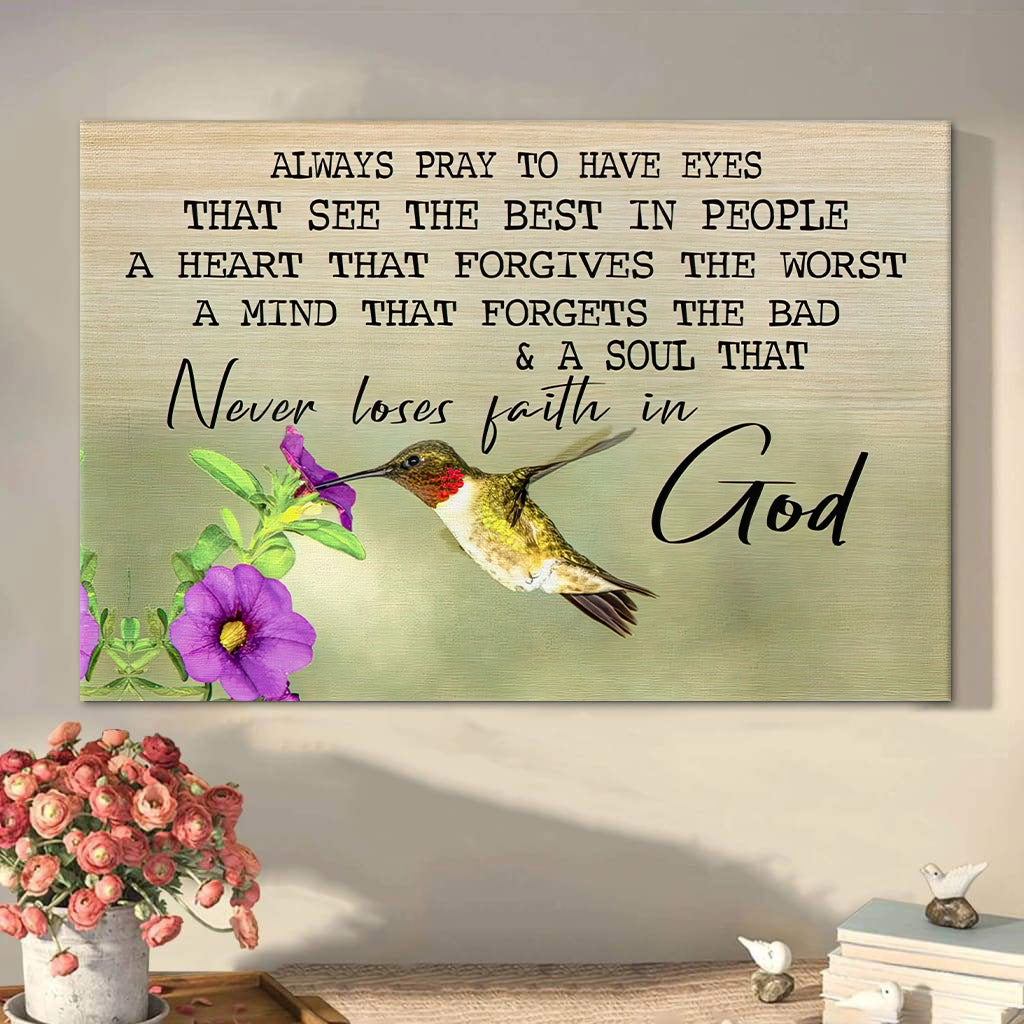 Always Pray Canvas Print Christian Wall Art Decor - Religious Posters