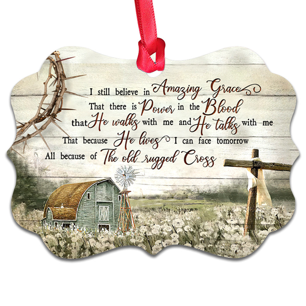 Amazing Grace Farm With Faith Metal Ornament - Christmas Ornament - Christmas Gift