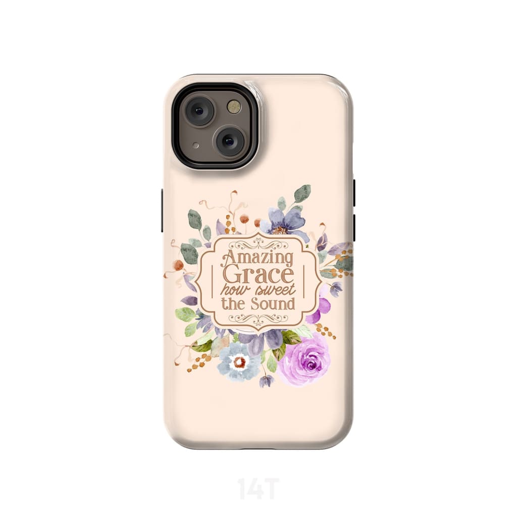 Amazing Grace How Sweet The Sound Flower Phone Case - Christian Phone Cases- Iphone Samsung Cases Christian