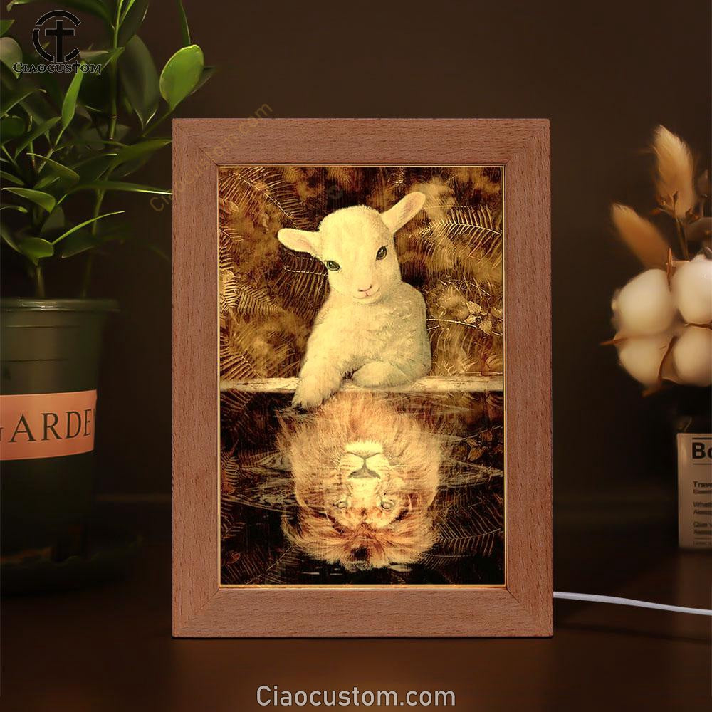 Amazing Lamb, Lion King, Animal Of Jesus Frame Lamp