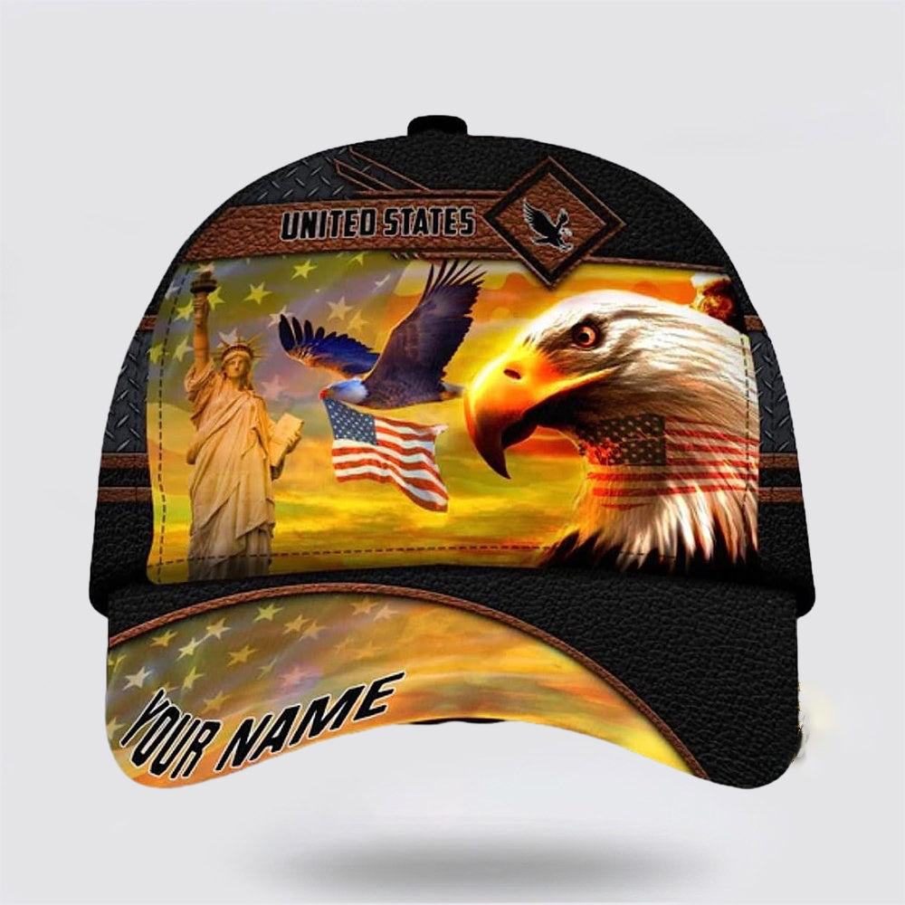 American Eagle Custom Name Baseball Cap - Christian Hats for Men and Women