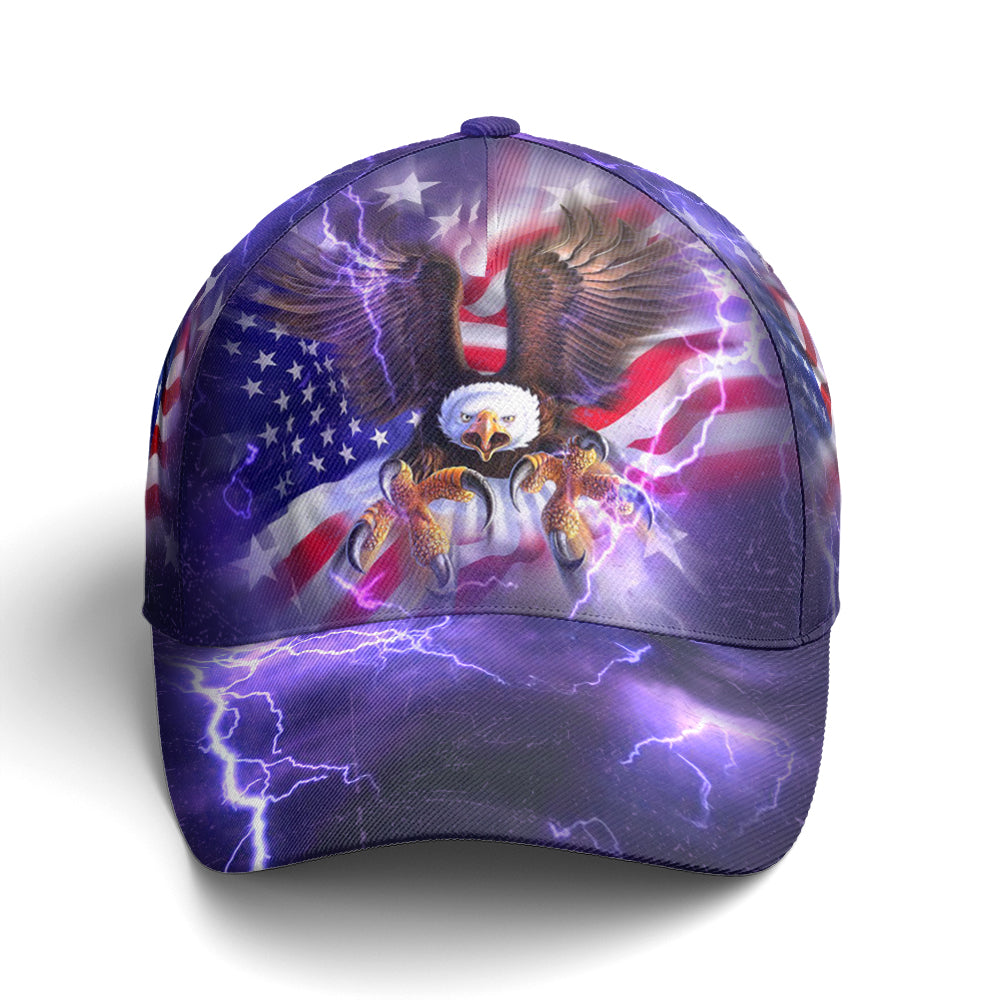 American Flag Bald Eagle Burst Blue Baseball Cap Patriotic Classic Cap Men Women