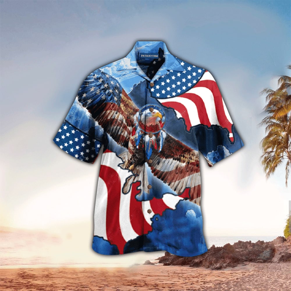 American Flag Special Patriotic Eagle Hawaiian Aloha Shirt - Christian Hawaiian Shirt for Men Women