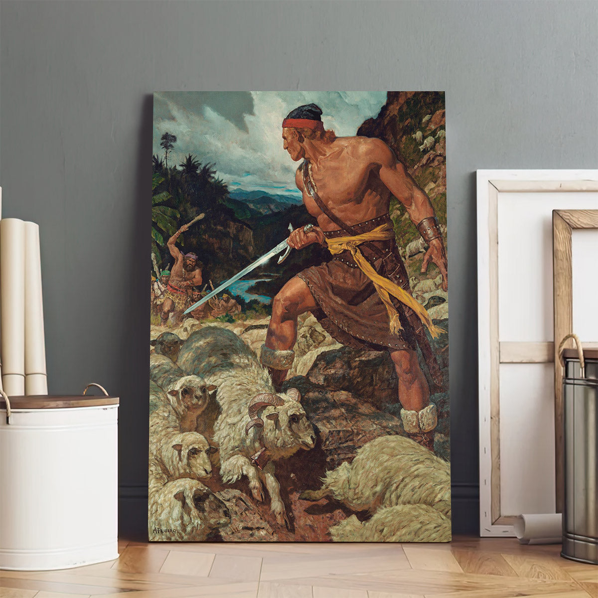 Ammon Defends The Flocks Of King Lamoni Canvas Pictures - Religious Canvas Wall Art - Scriptures Wall Decor