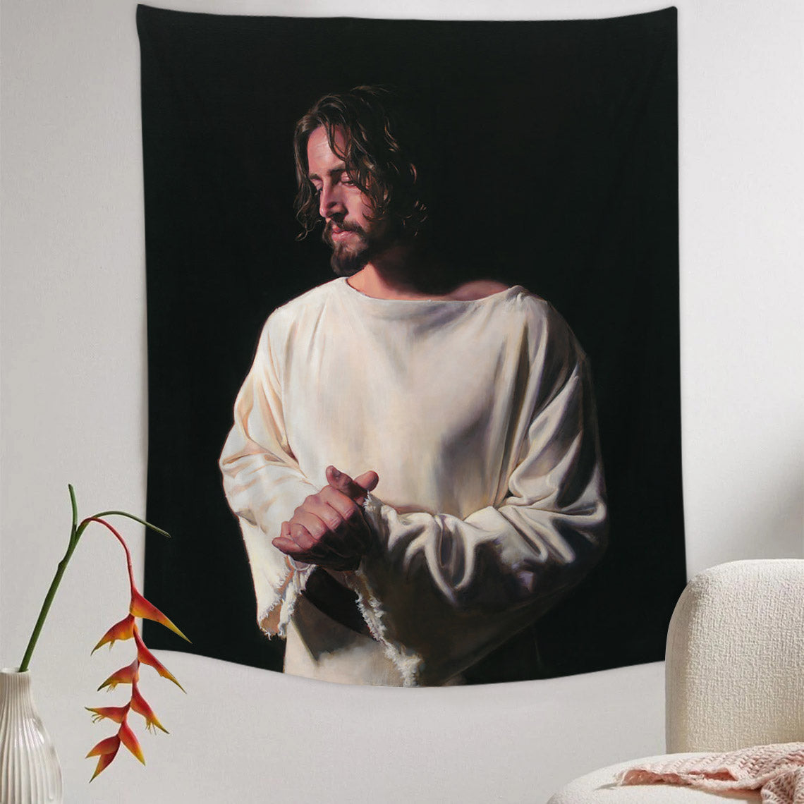 And I Partook Tapestry - Jesus Picture - Religious Tapestry - Christian Tapestry Wall Hangings