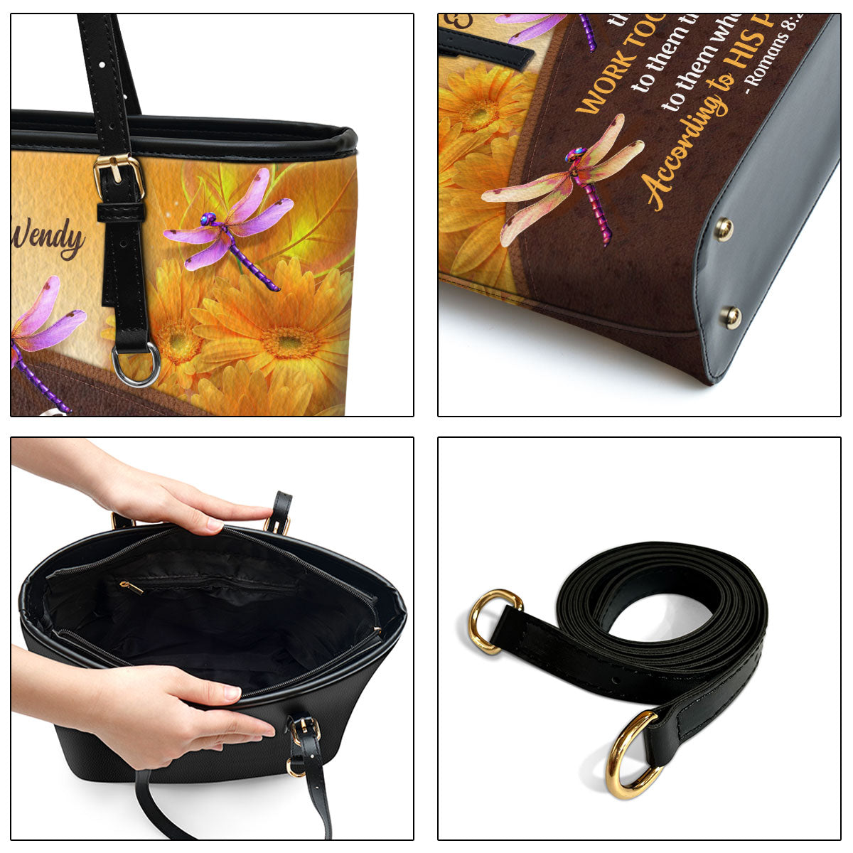 And We Know That All Things Personalized Tote Bag Leather Bible Bag Gift For Christian Friends - Christian Gifts For Women