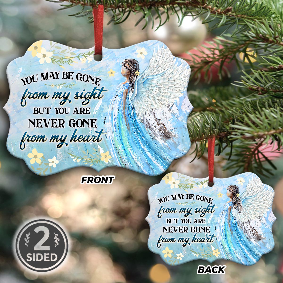 Angel Faith You Are Never Gone From My Heart 2 Metal Ornament - Christmas Ornament - Christmas Gift