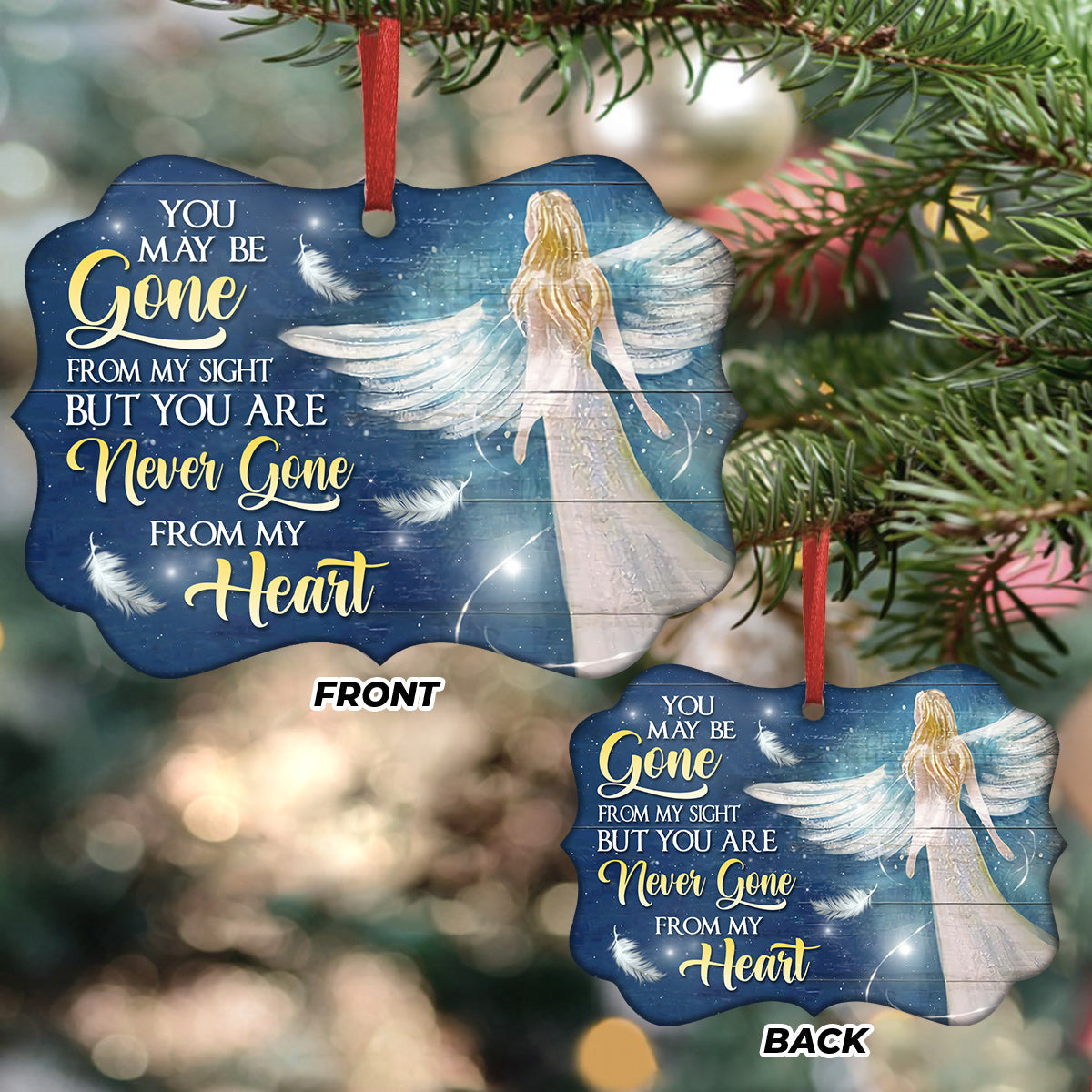 Angel Faith You Are Never Gone From My Heart Metal Ornament - Christmas Ornament - Christmas Gift