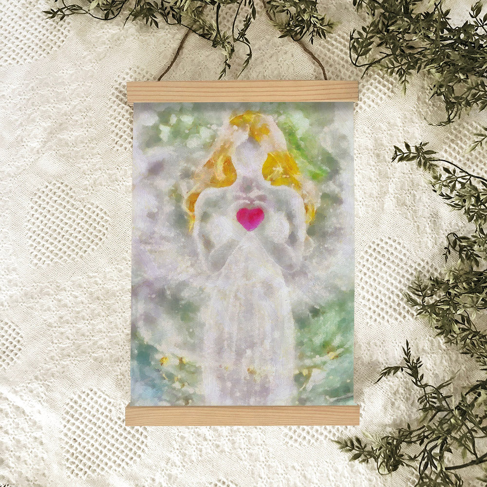 Angel Heart Hanging Canvas Wall Art Decor - Catholic Hanging Canvas Wall Art - Religious Gift - Christian Wall Art Decor