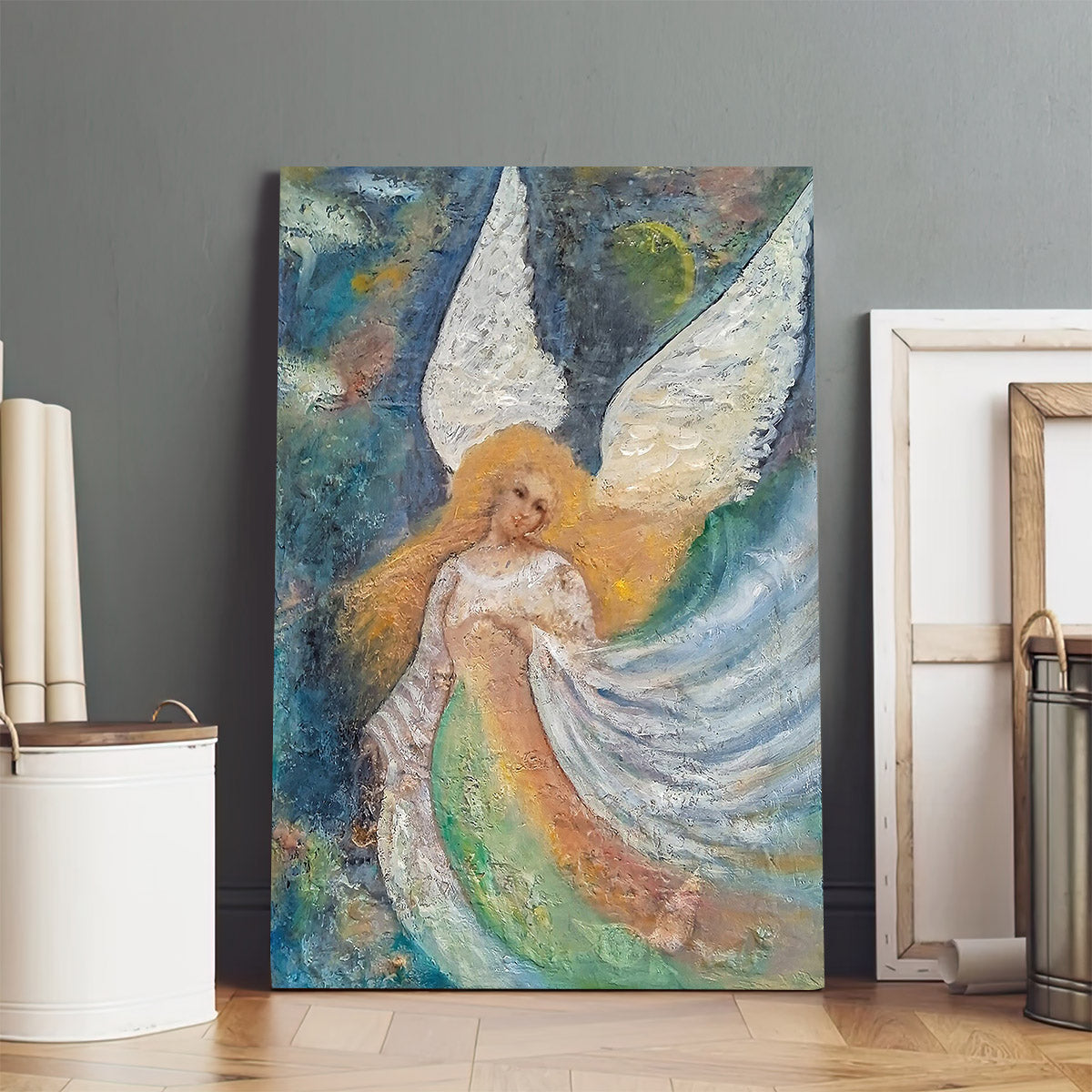 Angel Oil Painting Canvas Wall Art - Catholic Canvas Wall Art - Religious Gift - Christian Wall Art Decor