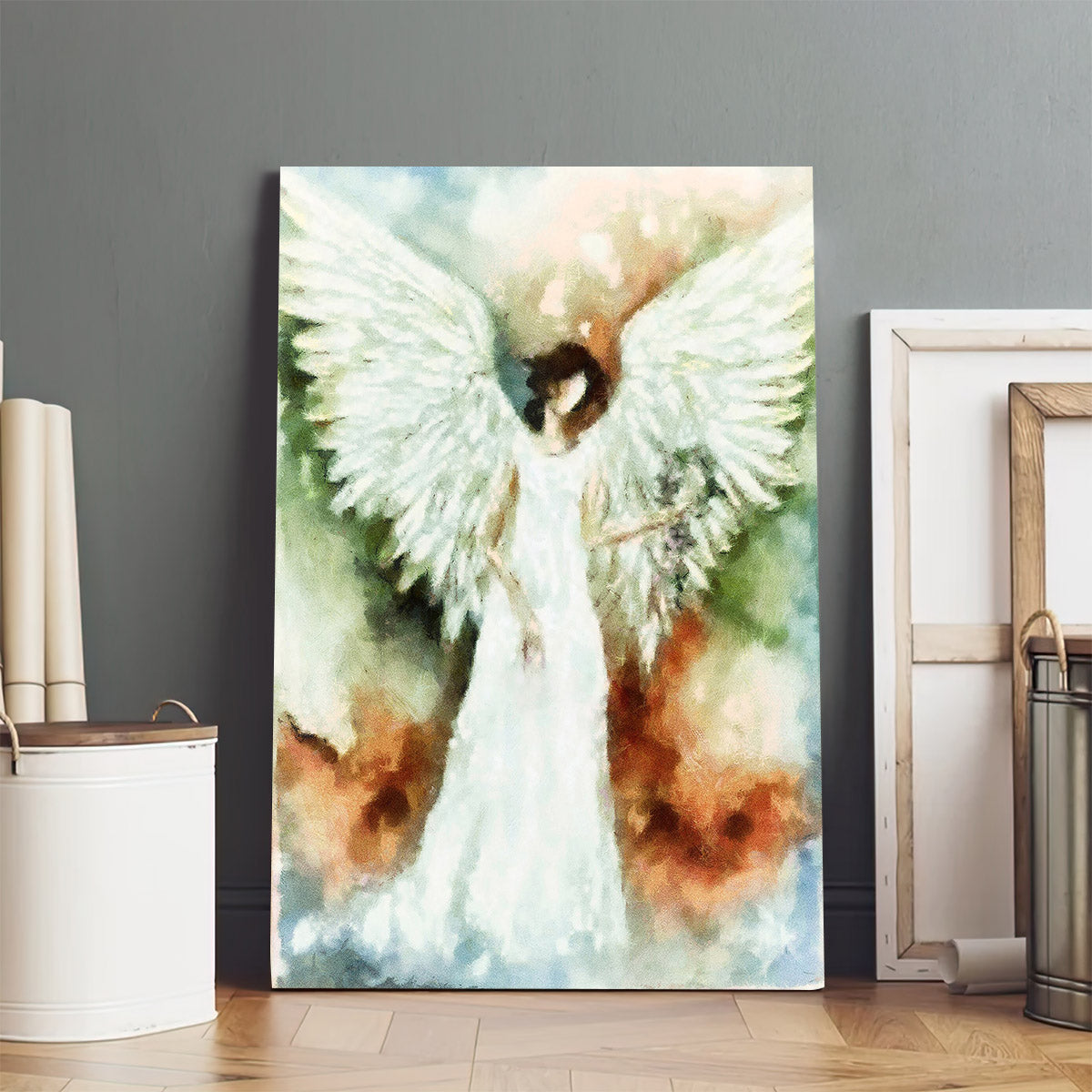 Angel Wall Art Canvas Decor - Catholic Canvas Wall Art - Religious Gift - Christian Wall Art Decor