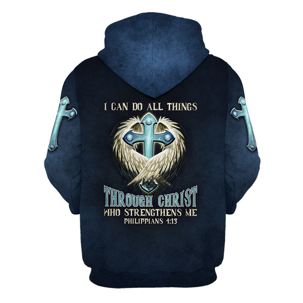 Angel Wing And Cross 3d Hoodie - I Can Do All Things Through Christ Hoodies - Men & Women Christian Hoodie - 3D Printed Hoodie
