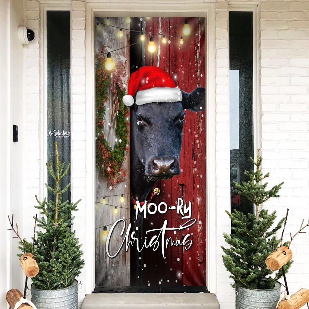 Angus Moory Christmas Door Cover - Front Door Christmas Cover - Christmas Outdoor Decoration