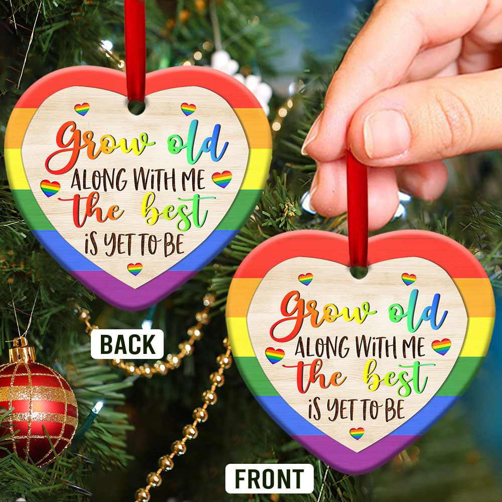 Anniversary Gift Grow Old Along With Me Heart Ornament - Christmas Ornament - Ciaocustom