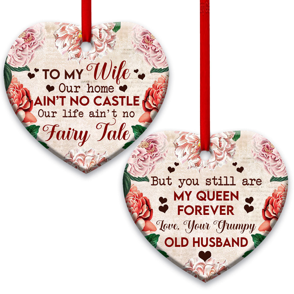 Anniversary Gift You Are My Queen Forever Heart Ornament - Christmas Ornament - Ciaocustom