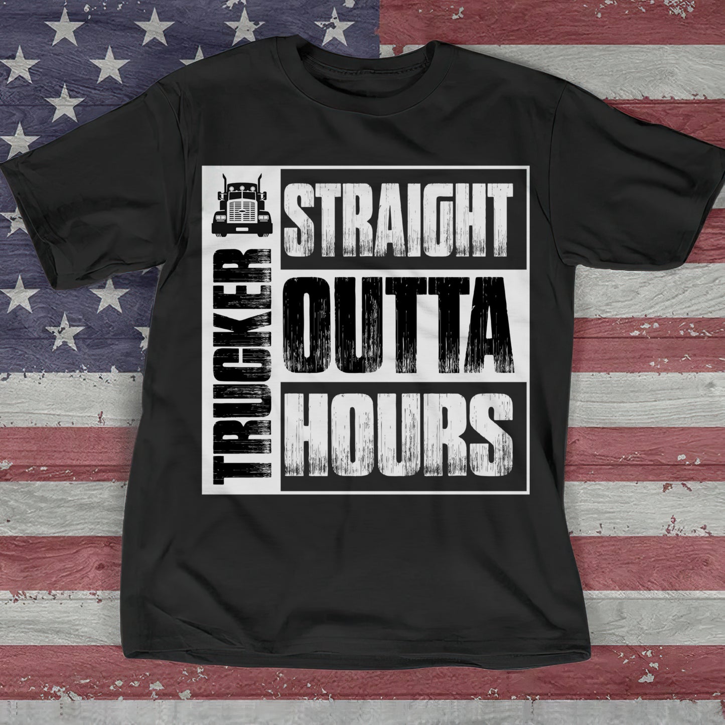 Straight Outta Hours Funny Trucker T-Shirt - Truck Driver Gift - Trucker Shirt - Ciaocustom