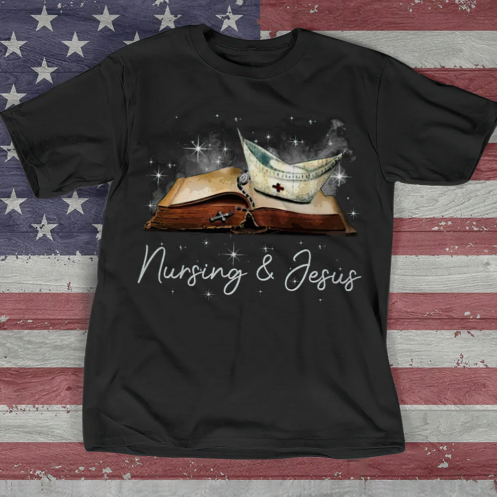 Nursing & Jesus T-Shirt - Nursing T-Shirt - Cool Christian Shirts For Men & Women - Ciaocustom