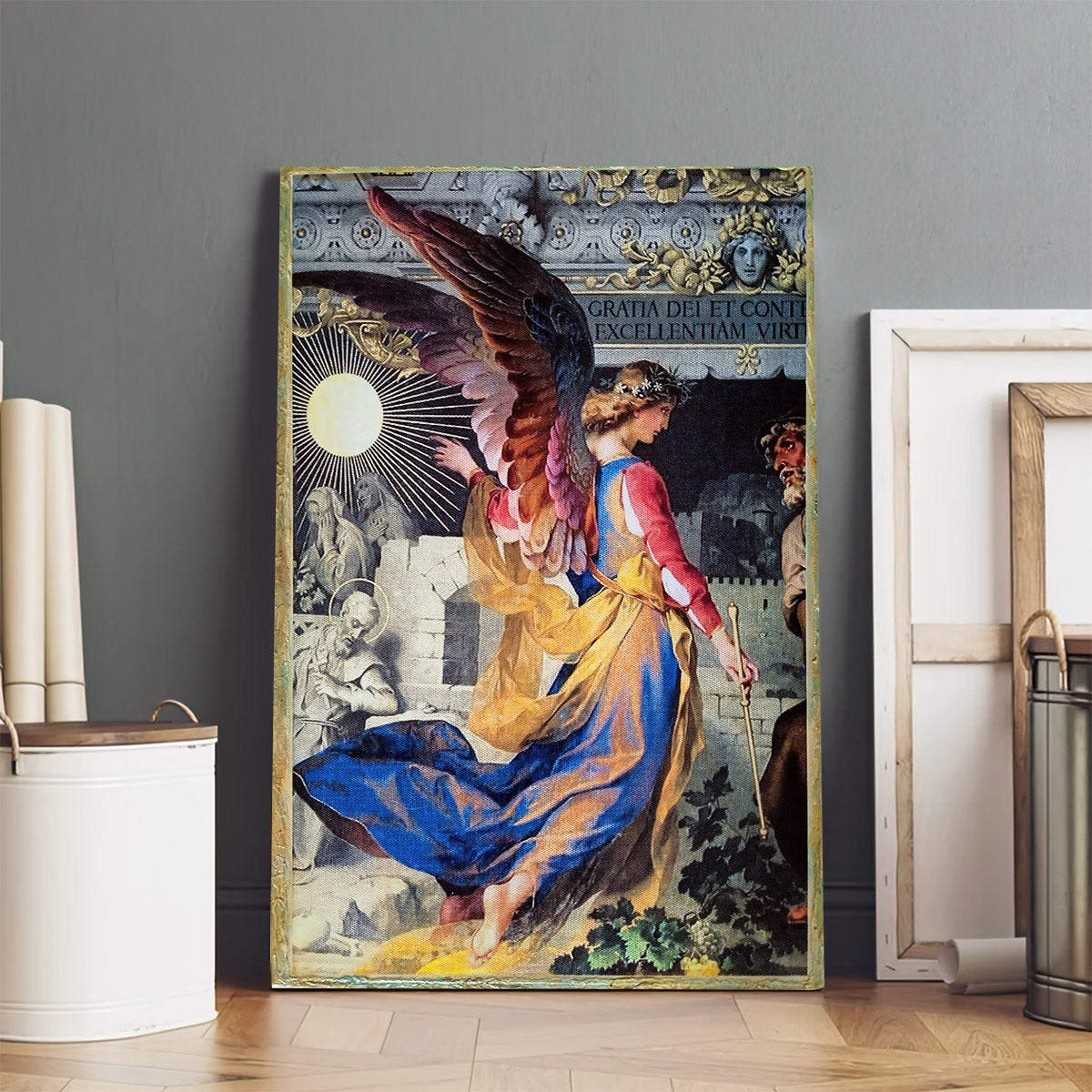 Archangel Angel Religious Canvas Wall Art - Catholic Canvas Wall Art - Religious Gift - Christian Wall Art Decor