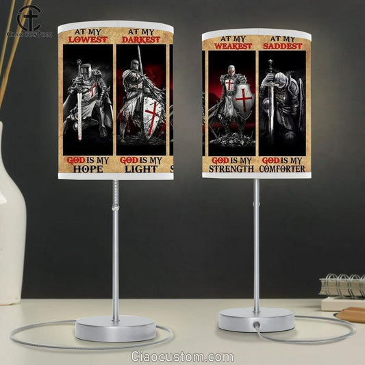 Armor Of God Warrior Of God Table Lamp Art - Christian Lamp Art - Religious Room Decor